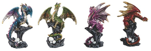 Dragon Guarding Eggs 4/S 4"H