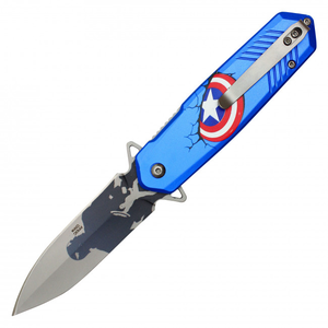 Captain America Folding Knife - Blue