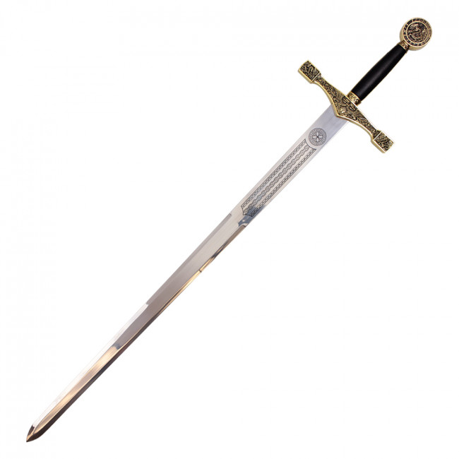 Excalibur Gold Sword with Plaque