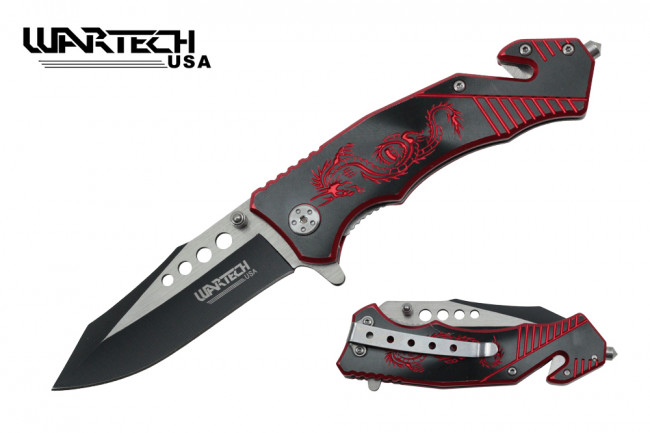 Black/Red Dragon Pocket Knife