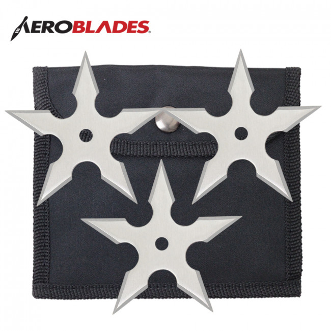 Chrome Throwing Star Set
