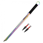 Sword with Throwing Knives - Red/White