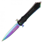 Spring Assisted Folding Knife - Rainbow